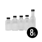 SandtastikMD – Petit ensemble de bouteilles d’art sur le sable, ensemble 8 pièces-Bouteilles transparentes aux formes variées avec couvercles