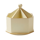 Martha Stewart Lazy Susan - Organisateur de bureau - Beige-Livré en ivoire avec bordure dorée ; en MDF
