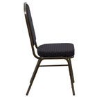 Flash Furniture – Chaise banquet empilable à dossier couronne, siège 2,5 po, doré avec tissu noir (FDC01GVS0806)-S'empile jusqu'à 15 chaises de hauteur