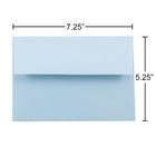 JAM Paper Enveloppes format invitation avec fermeture gommée, 5 1/4 x 7 1/4 po, bleu poudre, 100/pqt-Ouverture : latérale
