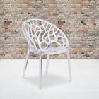 Flash Furniture - Chaise auxiliaire empilable transparente de la série Spectre-Patins en caoutchouc protecteur de plancher
