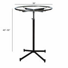 Eddie's - Porte-vêtements et accessoires rond de 36 po - Noir mat-36" de diamètre et s'ajuste de 48" à 68" de hauteur