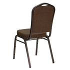Flash Furniture – Chaise de banquet empilable à dossier couronne, bâti cuivré avec tissu à motif brun, (FDC01SVS076)-Conception à dossier couronne
