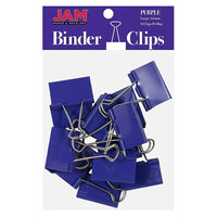 JAM Paper – Grandes pinces relieuses, 41 mm, violet, 12/paquet (340BCpu)-Pince relieuse de 41 mm