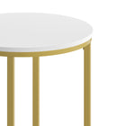 Flash Furniture - Table basse blanche de la collection Hampstead avec cadre doré mat-Dessus rond