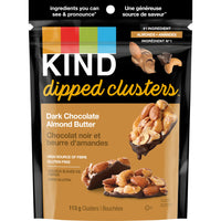 KIND - Dipped Clusters Chocolat noir et beurre d'amandes - 113 g-Chocolat noir et beurre d'amandes