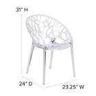 Chaise d’appoint transparente empilable série Specter (FH-156-APC-GG)-Pour l'usage commercial