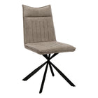 Monarch Specialties - 1216 Chaise - Tissu Taupe/Metal Noir - Paquet de 2-Ensemble de 2 chaises de salle à manger sans accoudoirs au design chic et moderne accentué par des pieds métalliques évasés au fini chromé qui se croisent pour former un design unique en étoile