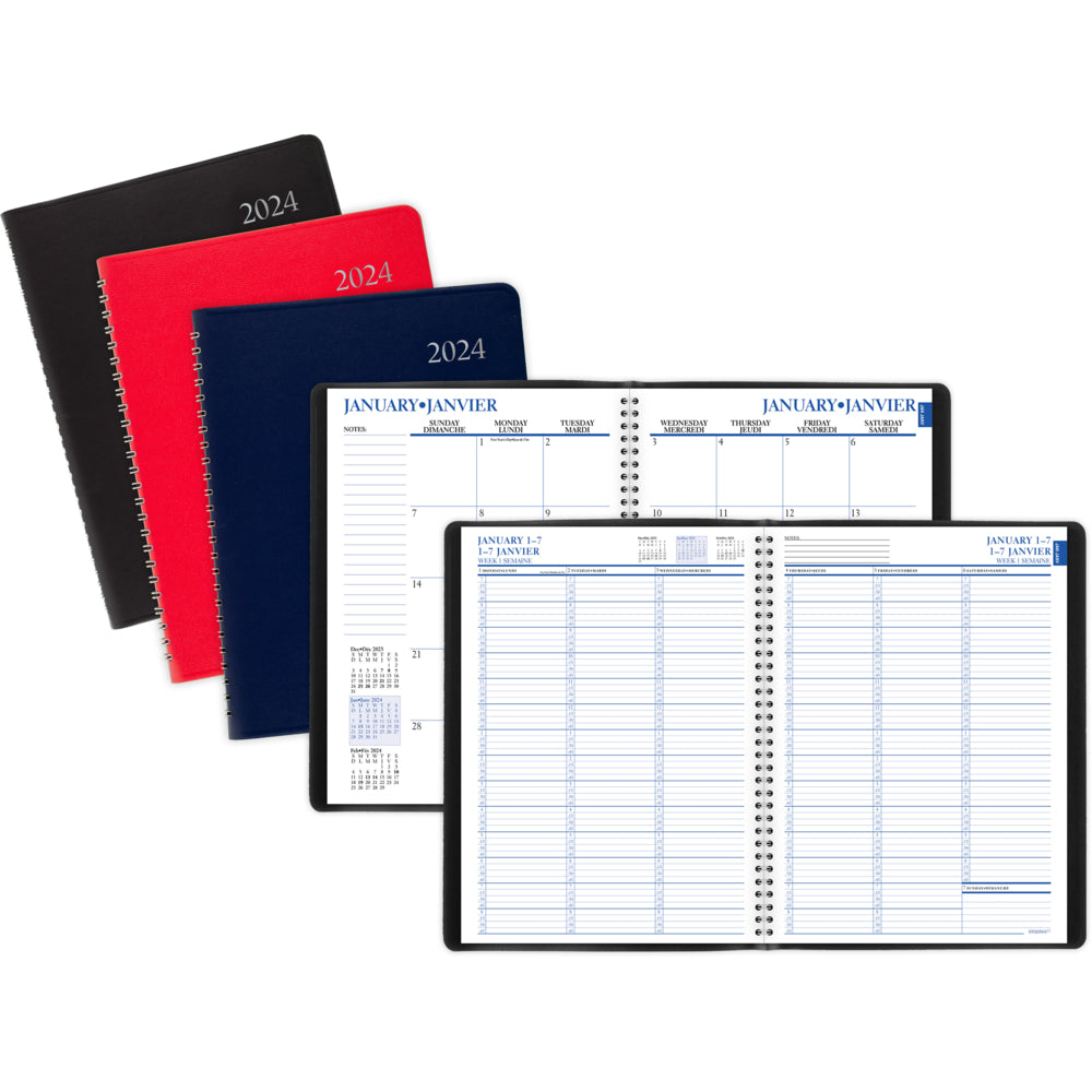 Staples Agenda hebdomadaire/mensuel 2024 couleurs assorties 11 po