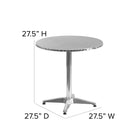 Flash Furniture – Table ronde de 27,5 po en aluminium avec base, intérieur/extérieur (TLH0522)-Design léger