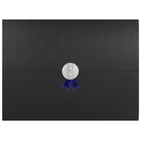 St. James - Porte-certificats/porte-documents - Sceau d'argent avec ruban bleu - noir - paquet de 5-Ajoutez une touche d'élégance, de cérémonie et de sincérité à l'attribution de reconnaissance