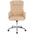 Flash Furniture – Fauteuil rembourré Chambord à dossier élevé pour la maison et le bureau, beige-Chaise de bureau contemporaine