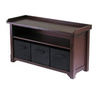 Winsome - Ensemble de banc de rangement Verona, 4 pièces, 3 paniers pliables, noir-Le nouveau banc Verona est une superbe addition aux entrées, aux chambres à coucher et aux salles d'artisanat et de séjour