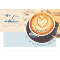 Aline Greetings – Carte d'anniversaire générale, cappuccino, It's your birthday, paq./18-Papier non couché de qualité supérieure