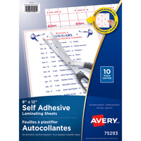Avery - feuilles à auto plastification, 9" x 12". 2 mil-1