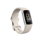 Google - Fitbit Bracelet d'activité Charge 6 - Porcelaine/Aluminium Argent-Suivi continu de la fréquence cardiaque
