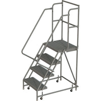Tri-Arc Manufacturing – Escabeau roulant avec marche supérieure profonde; 40 po haut.; 4 marches; 24 po larg. (KDSR104242-D2)-Nombre de marches : 4