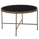Flash Furniture - Table basse de la Collection Chelsea en verre noir avec cadre en or matte-Style contemporain