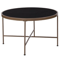 Flash Furniture - Table basse de la Collection Chelsea en verre noir avec cadre en or matte-Style contemporain