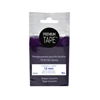 Nutone Premium Tape - Compatible avec Brother TZ233, TZ-233, TZE233, TZE-233 - Blue / Blanc - 12 mm-Ruban d'étiquettes