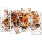 Designart – Art imprimé sur toile, fleurs brun clair, 4 panneaux (PT3414-1-271)-Impression