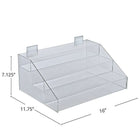 Azar Displays – Présentoir escalier à 3 niveaux avec 2 pinces pour comptoir, 16 larg. x 7,13 haut. x 11,75 haut. (326045)-Avec un rebord d’une hauteur de 2 1/4 po sur chacun des niveaux