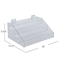 Azar Displays – Présentoir escalier à 3 niveaux avec 2 pinces pour comptoir, 16 larg. x 7,13 haut. x 11,75 haut. (326045)-Avec un rebord d’une hauteur de 2 1/4 po sur chacun des niveaux