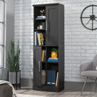 Sauder - 435131 La Collection HomePlus Meuble de rangement - Finition Raven Oak-Vérins de base réglables.