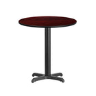 Flash Furniture – Table ronde en stratifié de 24 po avec base de 22 x 22 po, acajou (XURD24MAT2222)-Table d'hospitalité