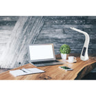 Eglo - Cognoli Lampe de Bureau DEL avec Interrupteur Tactile, Fini Blanc Et Chrome, Inclus Horloge Digital (20 po)-Dimensions: 20,28 H x 3,94 W x 3,15 D po