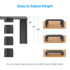 ShoppingAll - Monitor Stand Riser with 4 Adjustable Height-Black-Offre des angles de vue ergonomiques et flexibles grâce à 4 hauteurs réglables.