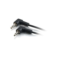 C2G – Câble audio stéréo avec prises de 3,5 mm à angle droit, mâle/mâle, 3 pi (40583)-Noir
