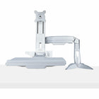 StarTech - Support de bureau réglable pour bras de moniteur assis-debout avec plateau pour clavier et souris-Le plateau de souris amovible et la housse de repose-poignet ergonomique en plastique permettent un nettoyage fréquent de toutes les surfaces à contact élevé