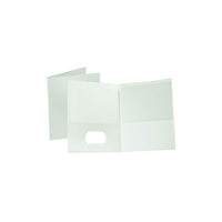 Oxford® – Portfolios pour chemises à double pochette de format lettre, paq./25, blanc-Ces portfolios à double pochette sont dotés d'un fini en similicuir grainé pour un aspect et une sensation riches