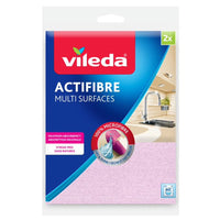 Vileda Linges Actifibre Multi Surface-Actifibre combine la puissance d'absorption d'un chiffon éponge et la capacité de nettoyage d'un chiffon en microfibres et d'un chiffon pour le nettoyage des vitres pour une absorption optimale des liquides