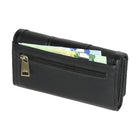 Roots - Portefeuille de poche pour femme - Noir-2 poches à soufflet avec séparateur central à fermeture éclair