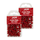 JAM Paper – Punaises, rouge, 2 paquets de 100, total de 200 (2242955a)-Plastique rouge avec pointe métallique
