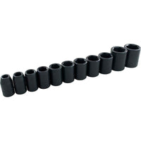 Gray Tools – Ensemble de 11 douilles à choc SAE standards à 6 pans, prise de 1/2 po, 3/8 po à 1 po-Formats : 3/8, 7/16, 1/2, 9/16, 5/8, 11/16, 3/4, 13/16, 7/8, 15/16, 1, 1 1/16, 1 1/8 et 1 1/4 po.