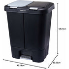 Step N' Sort - Poubelle double et poubelle de recyclage - 40 L -Noir-9