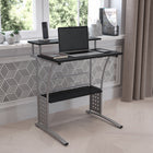Flash Furniture Bureau d'ordinateur Clifton noir-Étagère supérieure soulevée