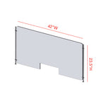 Mark Maker Rod Sneeze Guard - Acrylique transparent 1/4" - panneau de 42" Lx23,5"H-ensemble de tiges de 24"H - passage de 4"x12"-Fabriqué à partir d'acrylique transparent de 1/4".