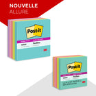 Post-it - Feuillets super collants - collection Éclat de lumière - 3 po x 3 po - 90 feuillets/bloc - 450 feuilles - paquet de 5-Les Feuillets super collants Post-it collent et recollent pour que vos idées ne passent pas inaperçues