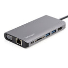 StarTech - Adaptateur multiport USB-C Mini station d'accueil de voyage USB-C avec HDMI 4K ou VGA 1080p-Longueur du câble: 15 cm (11,8 po)