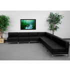 Flash Furniture – Ensemble modulaire 6 avec 6 fauteuils de centre Hercules Imagination, noir-Sans accoudoirs