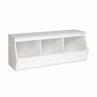 Prepac – Rangement à 3 cases empilable Monterey, blanc-Fini stratifié blanc