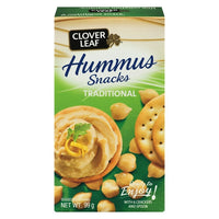 Clover Leaf – Gueuleton de hummus, 99 g-Ce Geuleton contient une conserve de délicieux hummus traditionnel, 6 biscuits et une cuillère. 