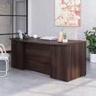 Sauder 71"W La Collection Affirm Bureau Ministre - Finition Noble Elm-  Système de gestion des cordons avec deux œillets de bureau pour garder votre bureau désencombré