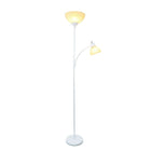Simple Designs – Lampe de sol à incandescence, blanche (LF2000-WHT)-Abat-jour blanc en plastique