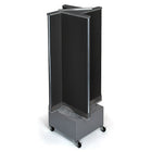 Azar Displays – Présentoir rotatif à panneaux perforés sur 4 côtés avec base à roulettes de 13,5 x 44 po, noir uni (700445-BLK)-Comprend quatre panneaux et une bande porte-affiche en acrylique et repose sur une base à roulettes de 16 larg. x 12 haut. (po)
