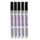 Marvy Uchida - Marqueur de calligraphie à peinture opaque - pointe fine - noir - paquet de 5-Marqueur à peinture opaque doté d'une pointe de calligraphie fine pour créer des motifs détaillés